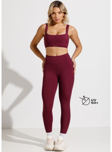 CALÇA LEGGING SUMMIT CO2 ROXO COM CINTURA ALTA