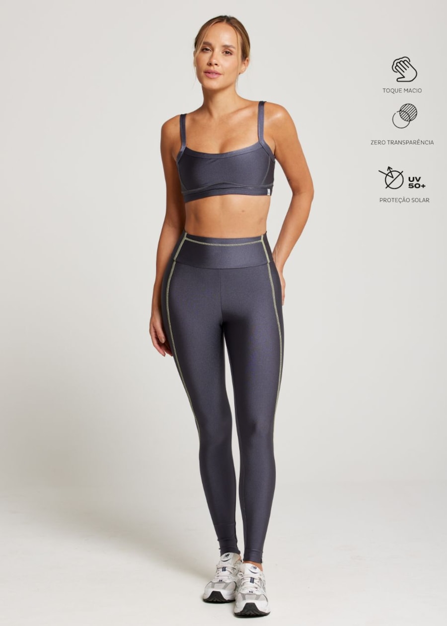 CALÇA LEGGING SUNSHINE TRL CINZA ESCURO