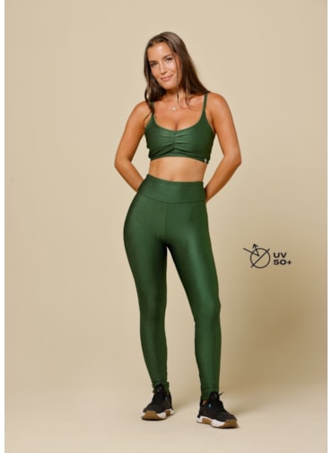 CALÇA LEGGING TEXTURA STILO DRI VERDE MILITAR