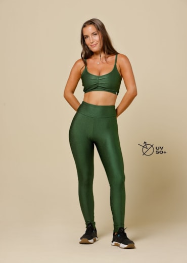 CALÇA LEGGING TEXTURA STILO DRI VERDE MILITAR