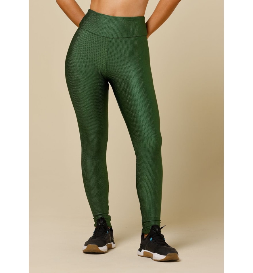 CALÇA LEGGING TEXTURA STILO DRI VERDE MILITAR