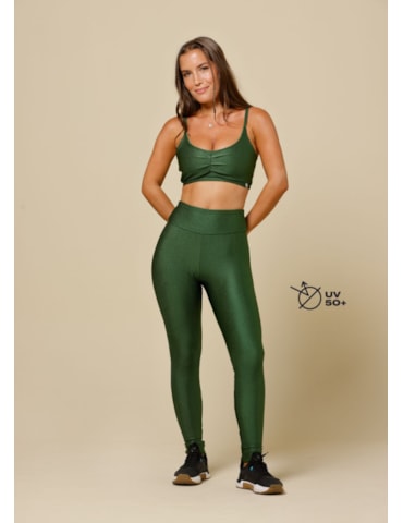 CALÇA LEGGING TEXTURA STILO DRI VERDE MILITAR