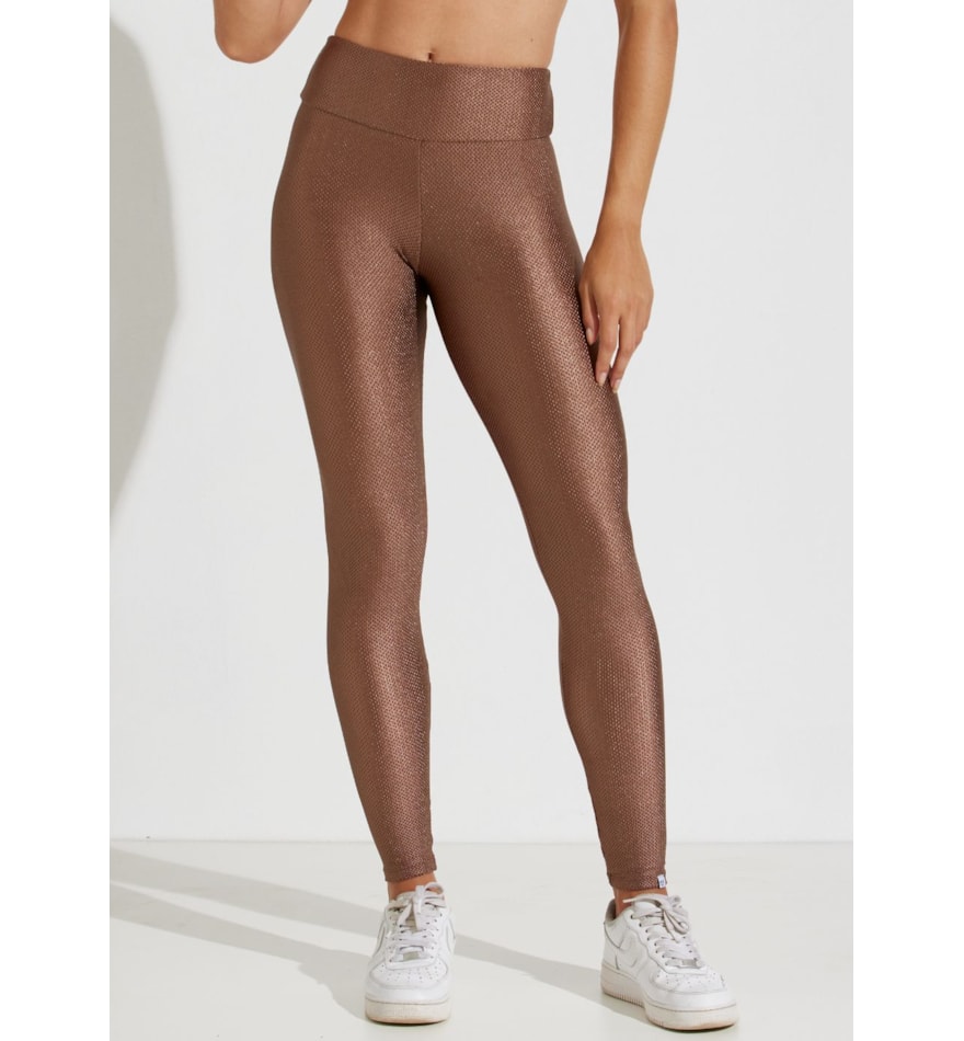 CALÇA LEGGING TEXTURIZADA STILO MARROM