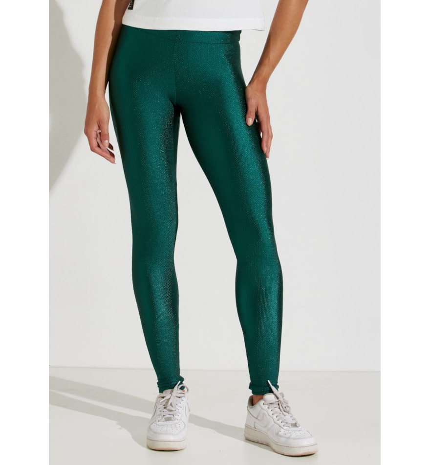 CALÇA LEGGING TEXTURIZADA STILO VERDE ESCURO