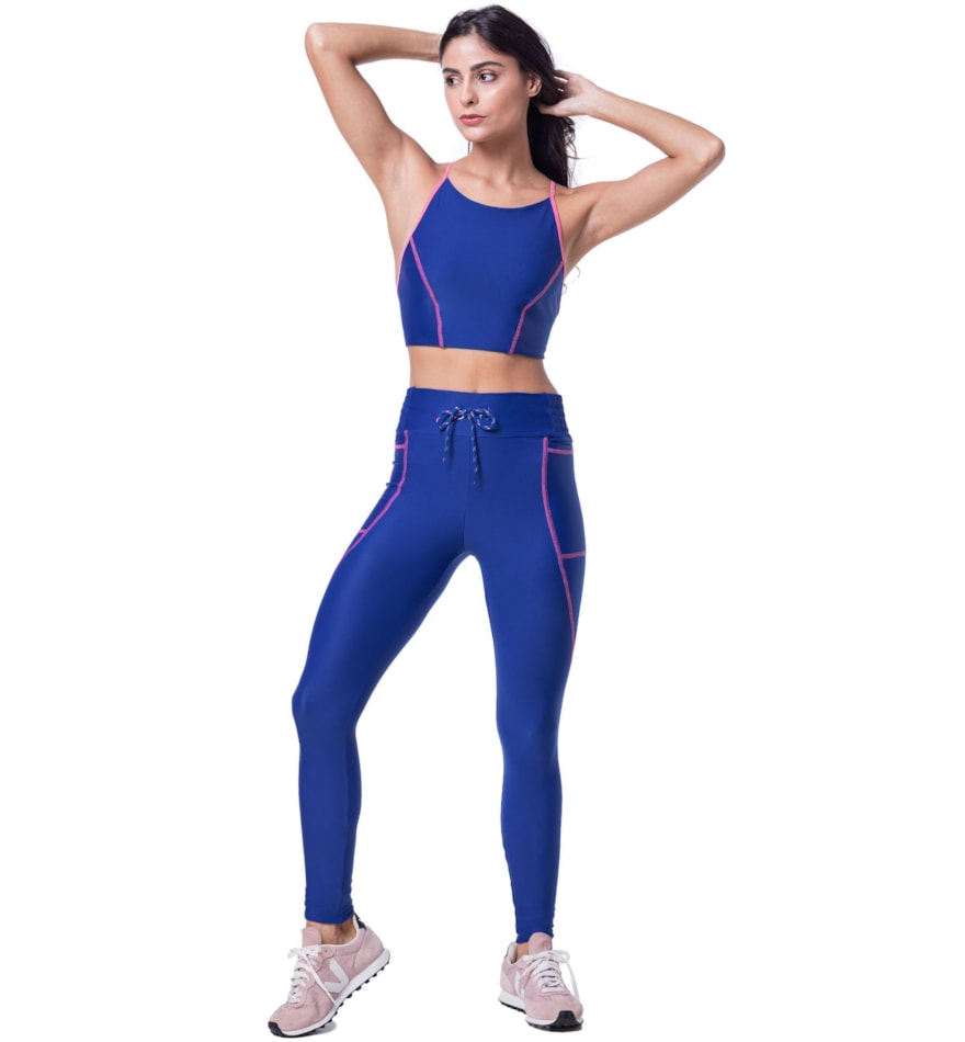 CALÇA LEGGING TOGETHER AZUL INDIGO