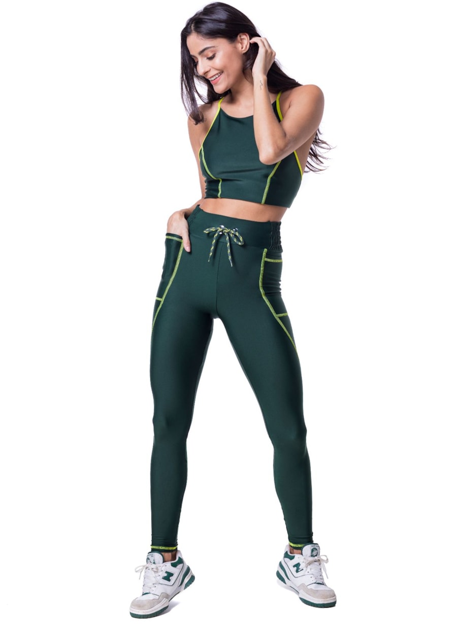 CALÇA LEGGING TOGETHER VERDE ESCURO