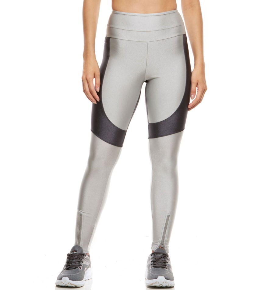 CALÇA LEGGING ZÍPER PRATA / GRAFITE CALÇA LEGGING ZÍPER PRATA / GRAFITE
