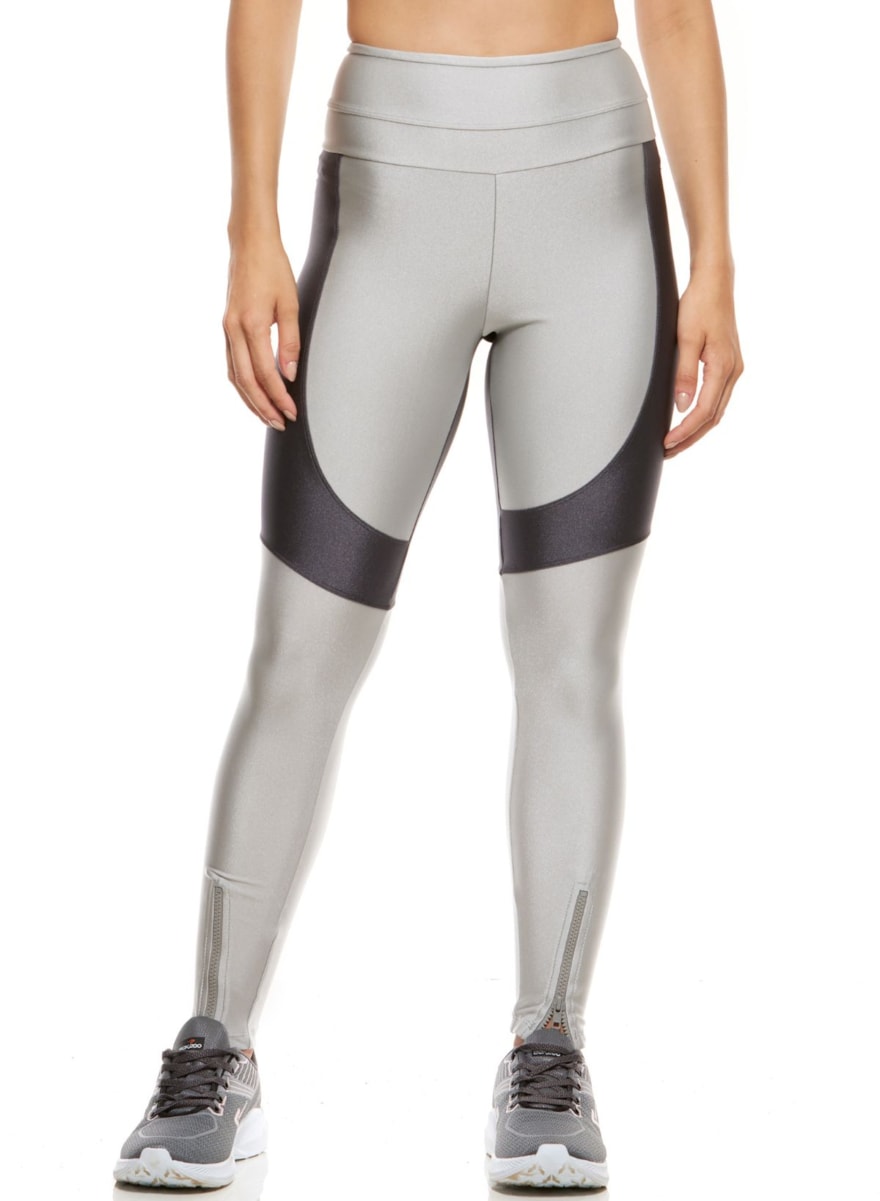 CALÇA LEGGING ZÍPER PRATA / GRAFITE CALÇA LEGGING ZÍPER PRATA / GRAFITE