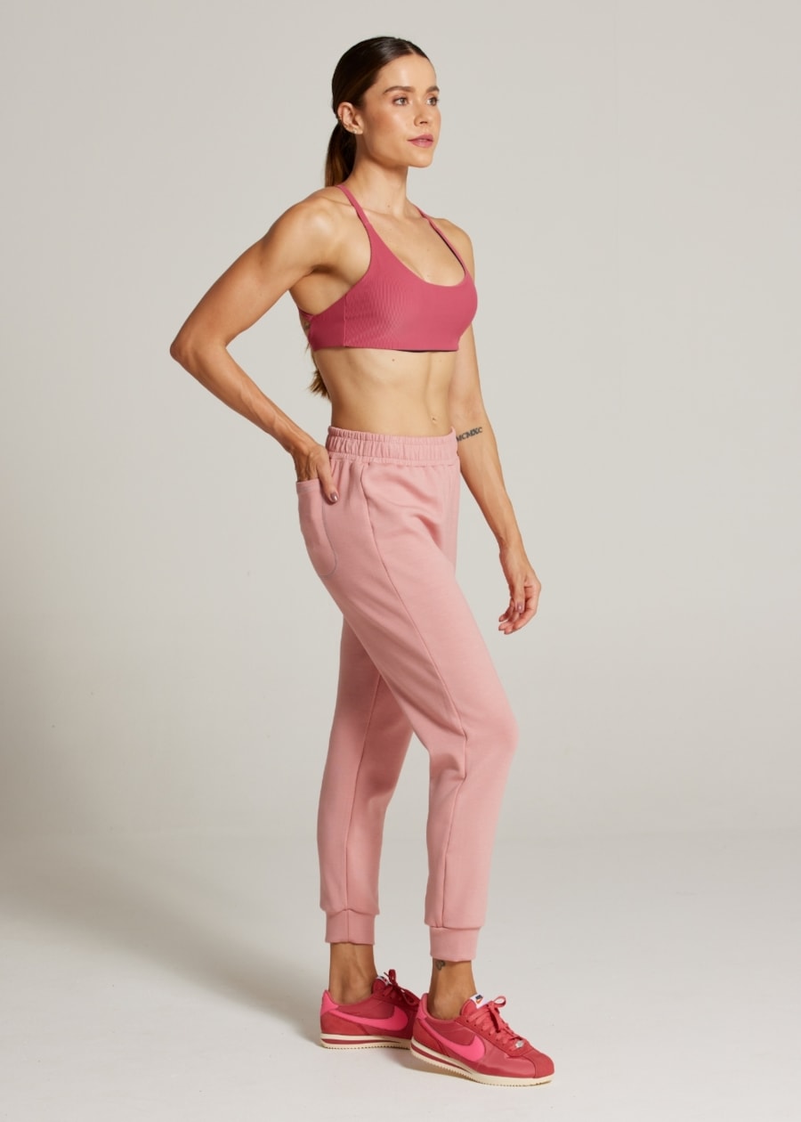 CALÇA MOLETOM ESSENCE - ROSÊ