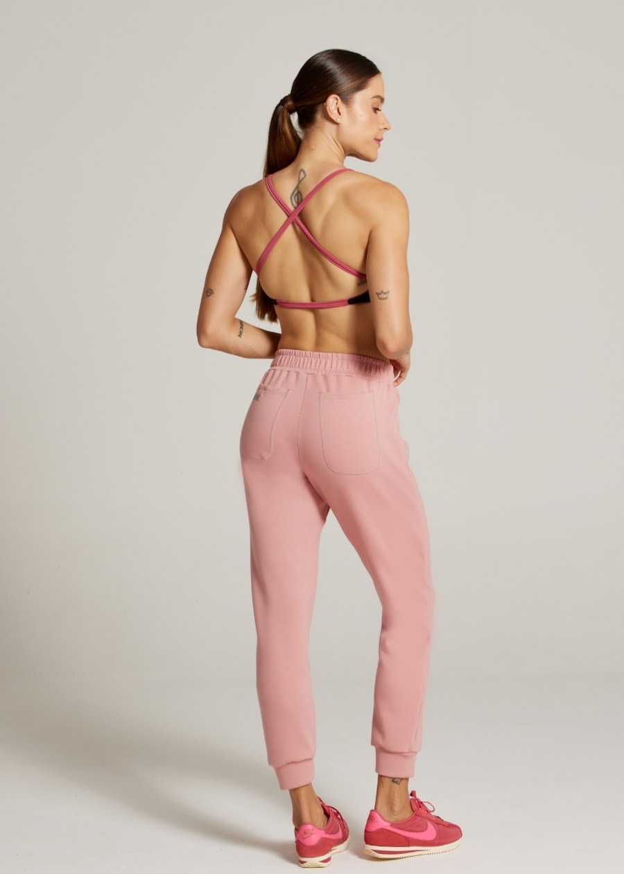 CALÇA MOLETOM ESSENCE - ROSÊ