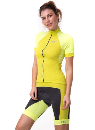 CAMISA CICLISMO AMARELO NEON