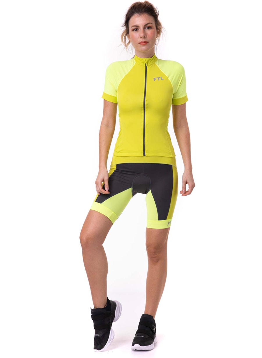 CAMISA CICLISMO AMARELO NEON