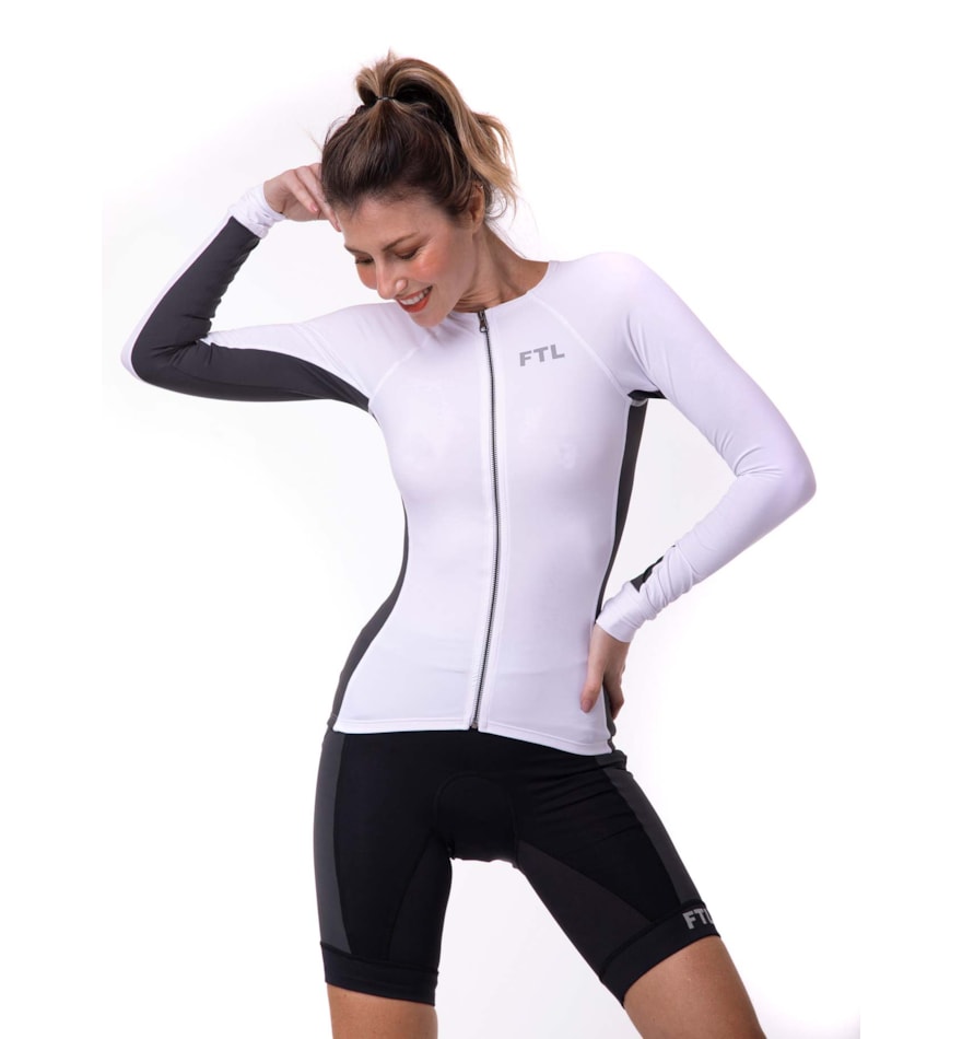 CAMISA MANGA LONGA CICLISMO BRANCO CAMISA MANGA LONGA CICLISMO BRANCO