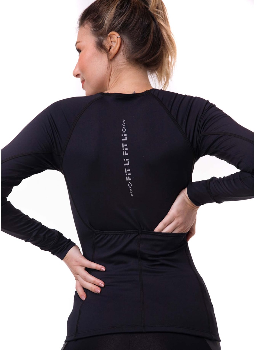 CAMISA MANGA LONGA CICLISMO PRETO