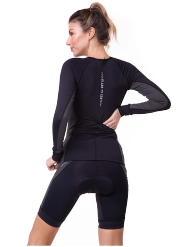 CAMISA MANGA LONGA CICLISMO PRETO / GRAFITE