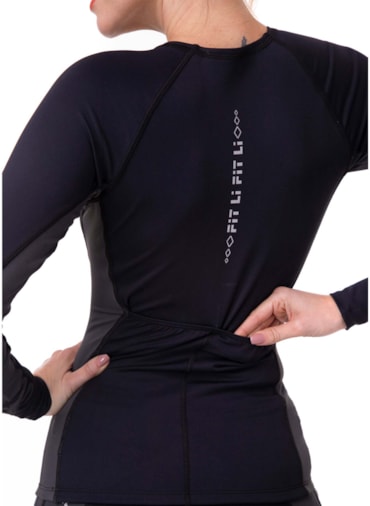 CAMISA MANGA LONGA CICLISMO PRETO / GRAFITE