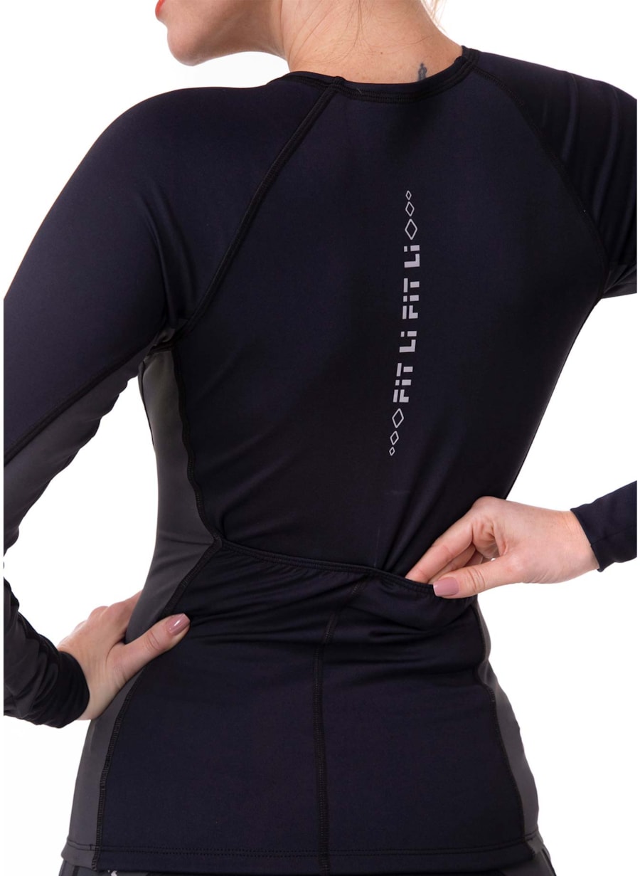 CAMISA MANGA LONGA CICLISMO PRETO / GRAFITE