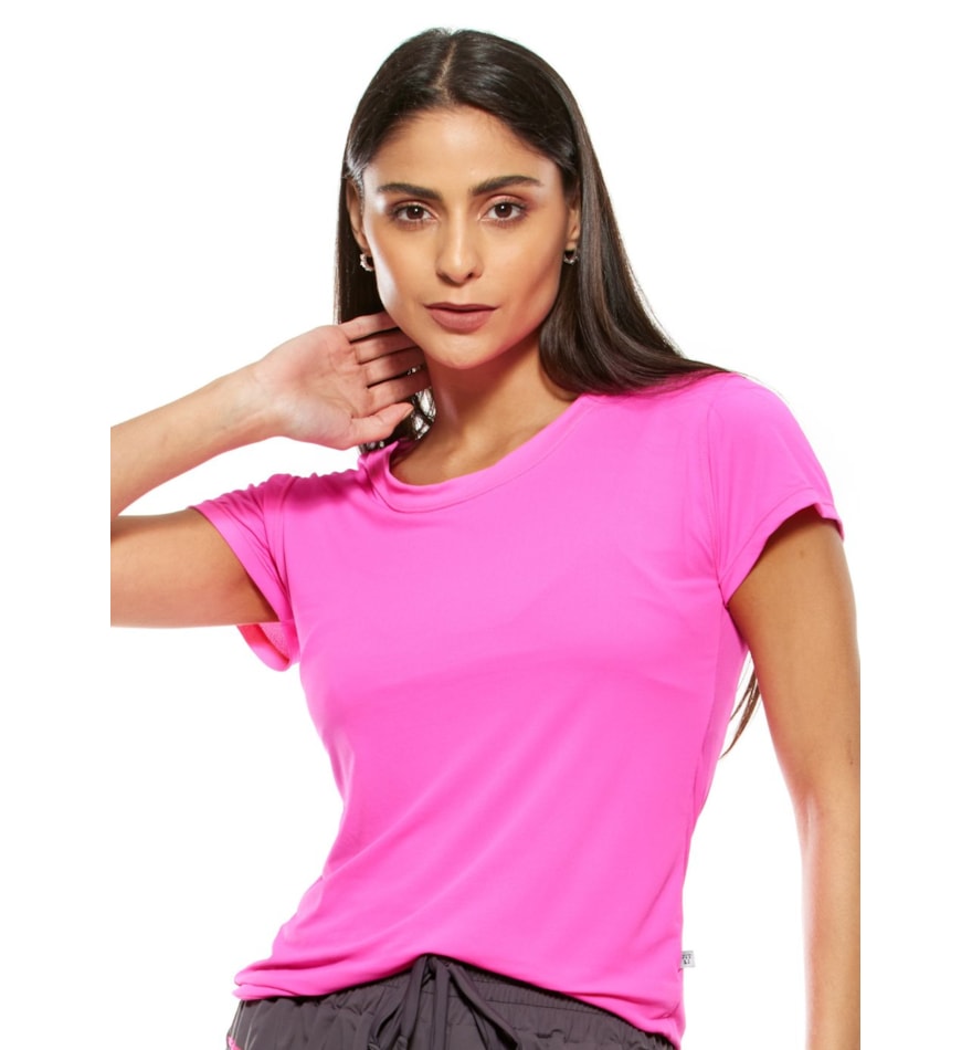 CAMISETA BABY LOOK AIR ARTSY ROSA NEON CAMISETA BABY LOOK AIR ARTSY ROSA NEON