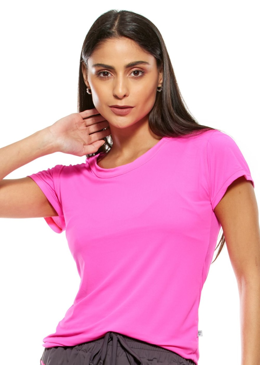CAMISETA BABY LOOK AIR ARTSY ROSA NEON CAMISETA BABY LOOK AIR ARTSY ROSA NEON