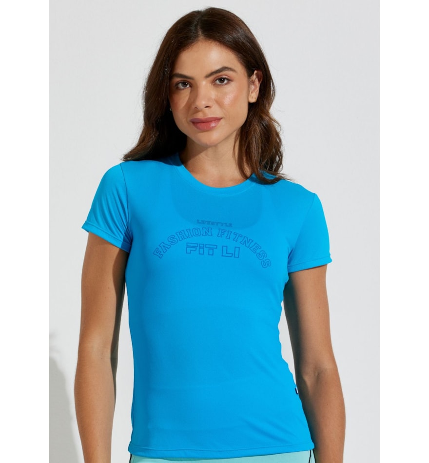 CAMISETA BABY LOOK AIR BONJOUR AZUL PISCINA CAMISETA BABY LOOK AIR BONJOUR AZUL PISCINA