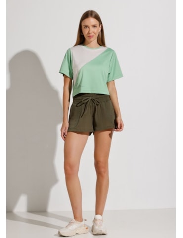 CAMISETA CROPPED  OVERSIZED DUO VERDE CLARO