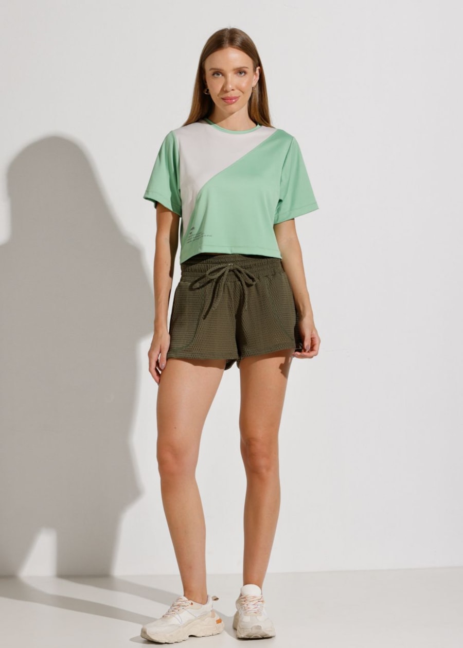 CAMISETA CROPPED  OVERSIZED DUO VERDE CLARO