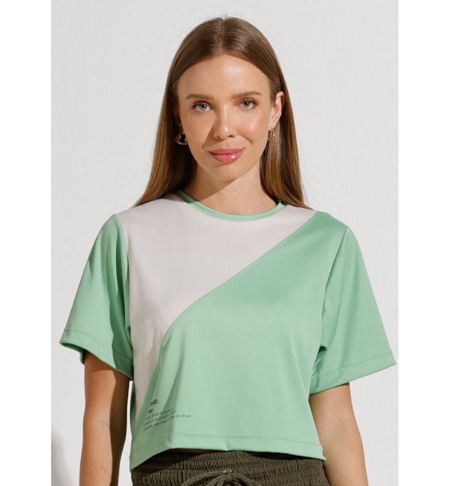 CAMISETA CROPPED  OVERSIZED DUO VERDE CLARO