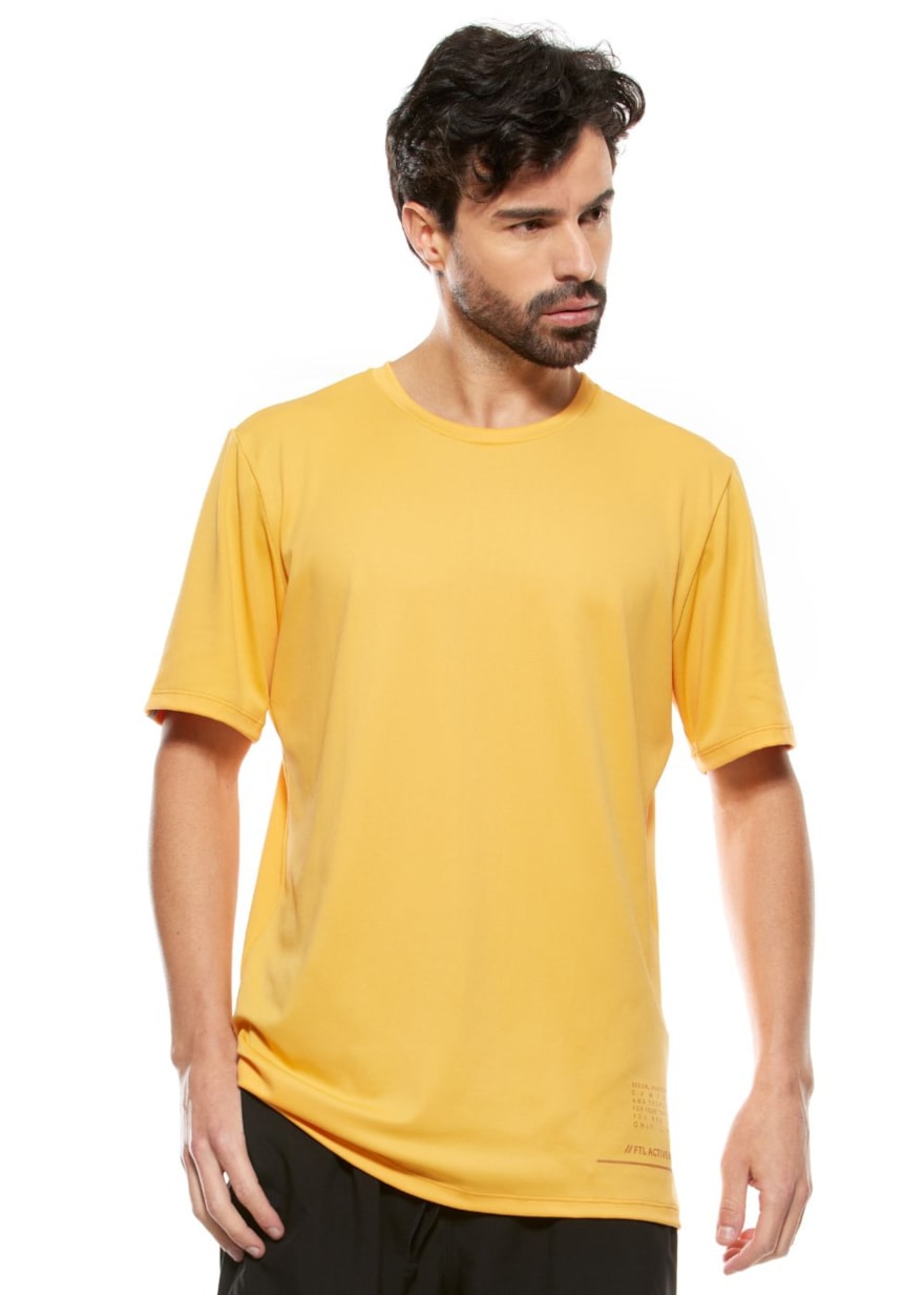 CAMISETA DE POLIAMIDA MASCULINA FTL ACTIVE AMARELO CAMISETA DE POLIAMIDA MASCULINA FTL ACTIVE AMARELO