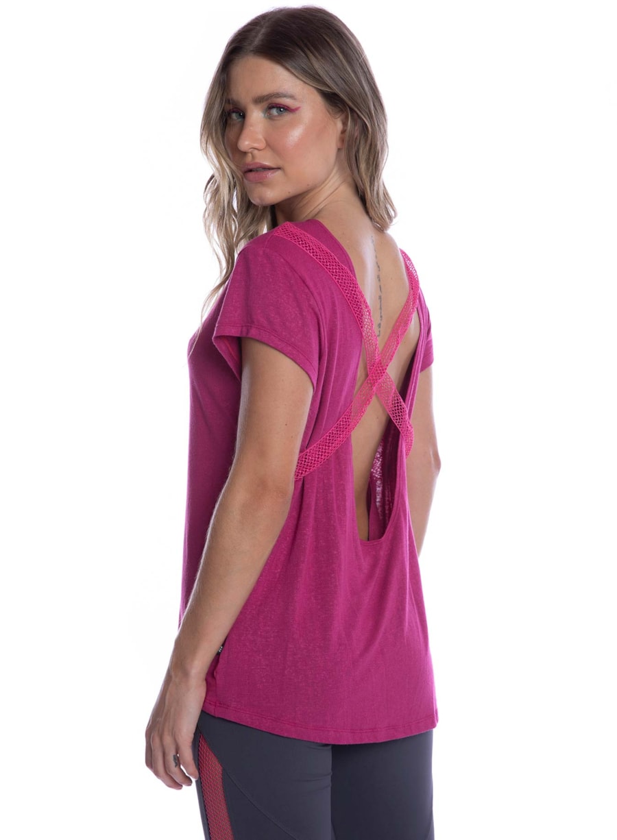 CAMISETA FIGHT ROSA ESCURO