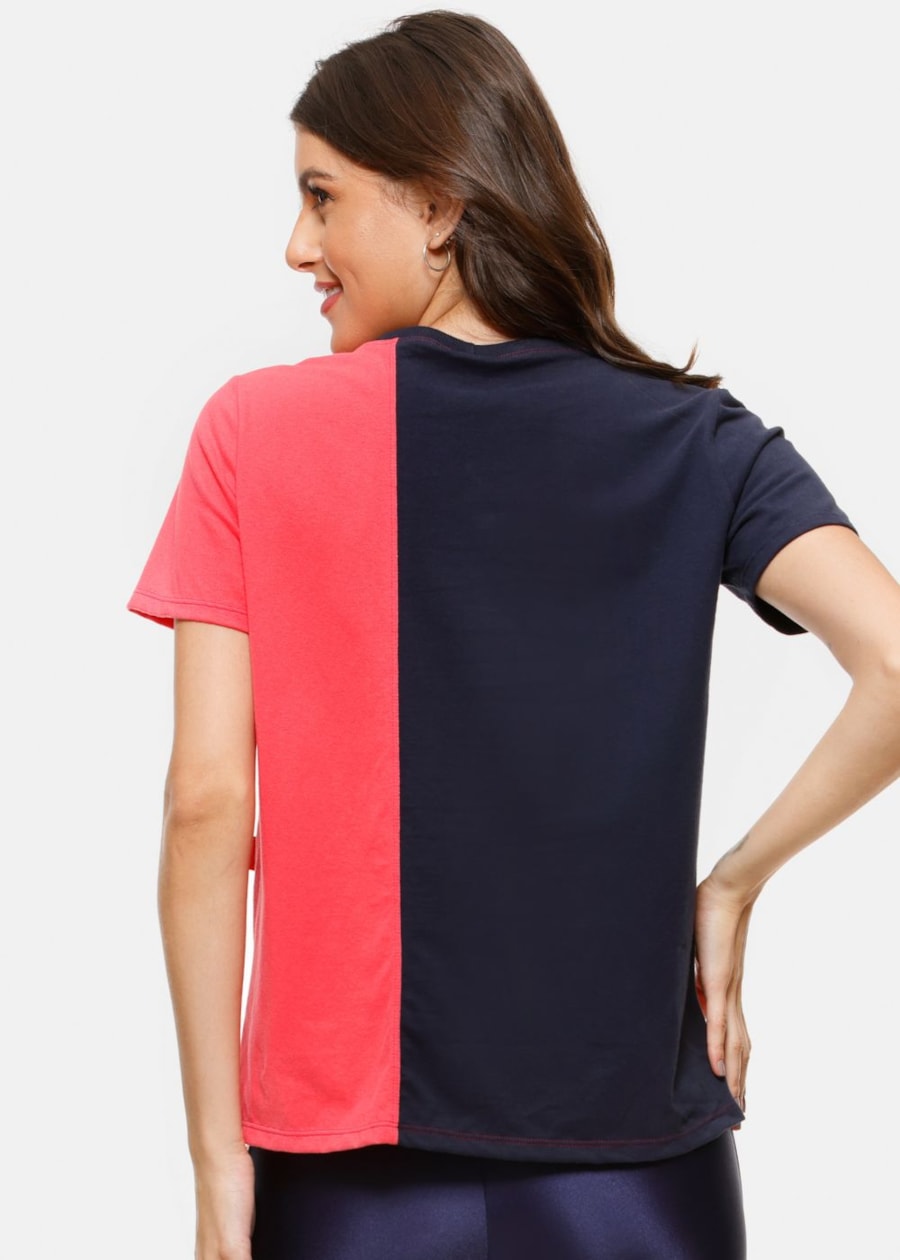 CAMISETA FUTURE AZUL MARINHO COM CORAL