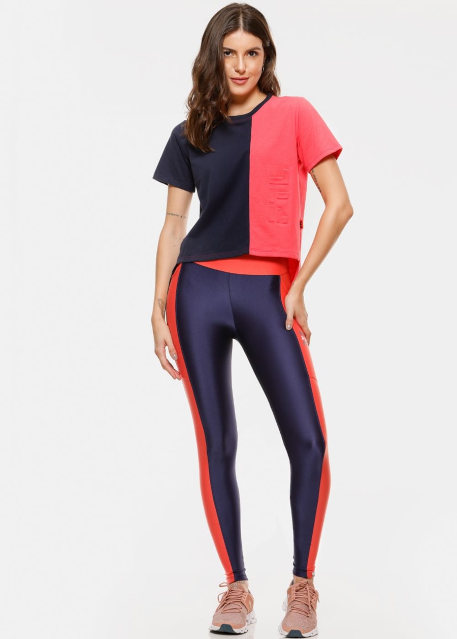 CAMISETA FUTURE AZUL MARINHO COM CORAL