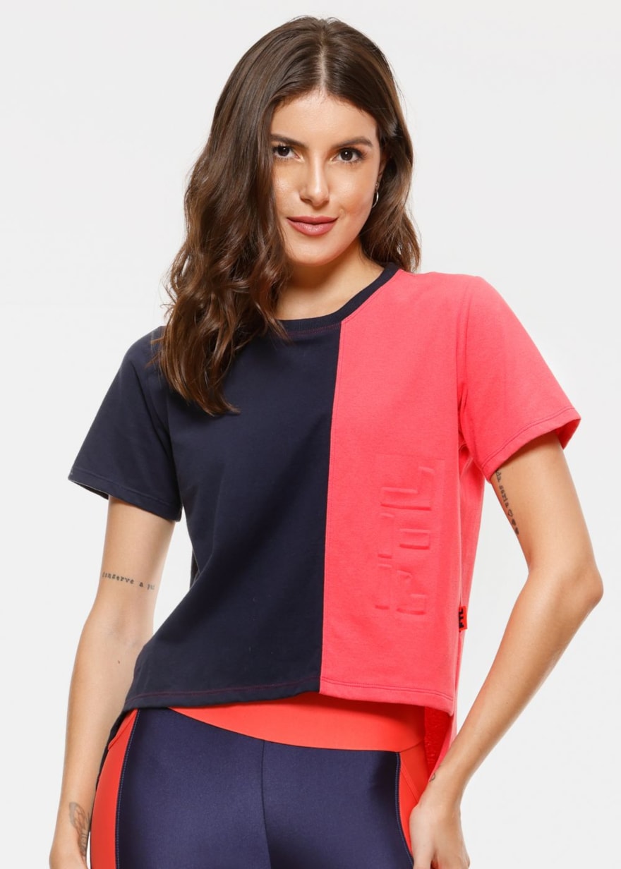 CAMISETA FUTURE AZUL MARINHO COM CORAL CAMISETA FUTURE AZUL MARINHO COM CORAL