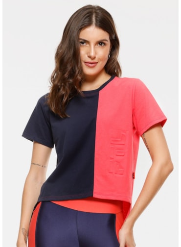 CAMISETA FUTURE AZUL MARINHO COM CORAL