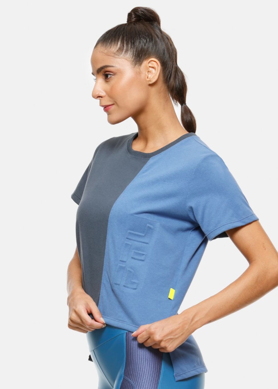 CAMISETA FUTURE CINZA COM AZUL