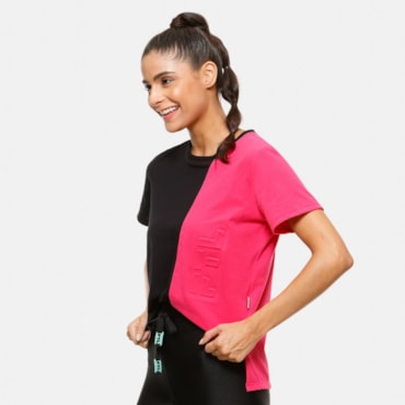 CAMISETA FUTURE PRETO COM ROSA