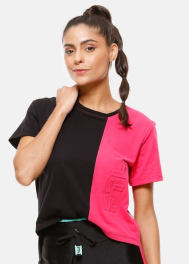 CAMISETA FUTURE PRETO COM ROSA