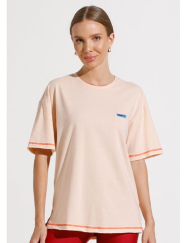 CAMISETA OVERSIZED SUMMER ROSA PÊSSEGO CAMISETA OVERSIZED SUMMER ROSA PÊSSEGO
