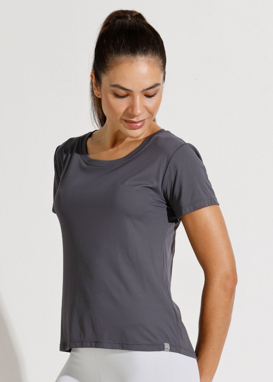 CAMISETA POLIAMIDA SKIN CINZA GRAFITE