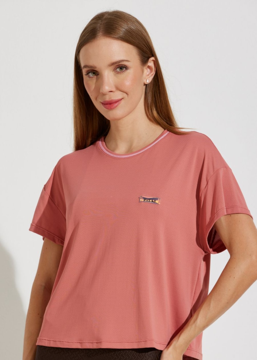 CAMISETA T-SHIRT POLIAMIDA VIVEZ ROSA SALMÃO