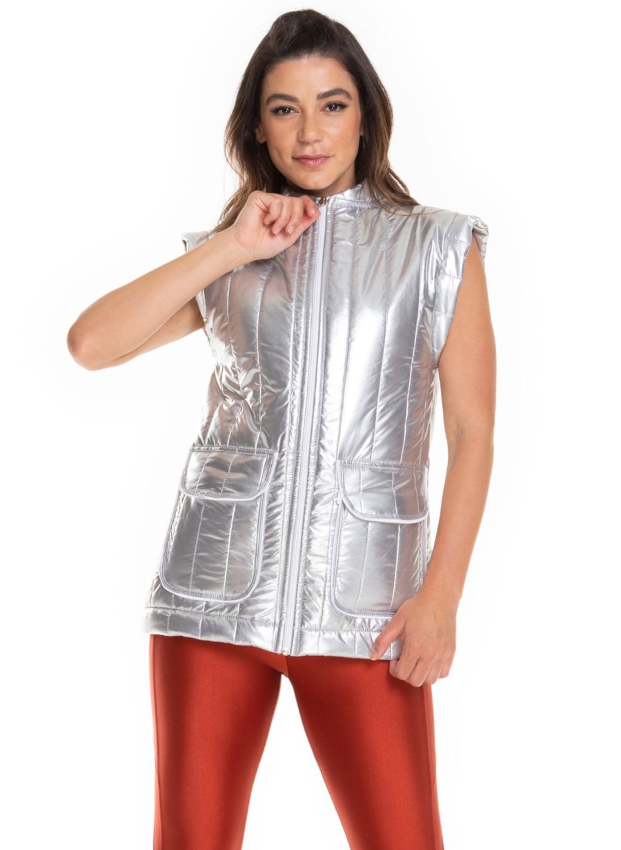 COLETE COM BOLSO MIRA PRATA CLARA