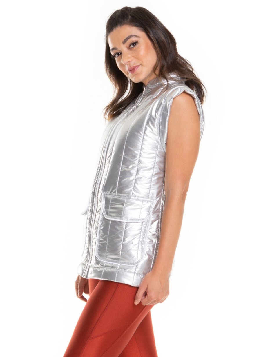 COLETE COM BOLSO MIRA PRATA CLARA