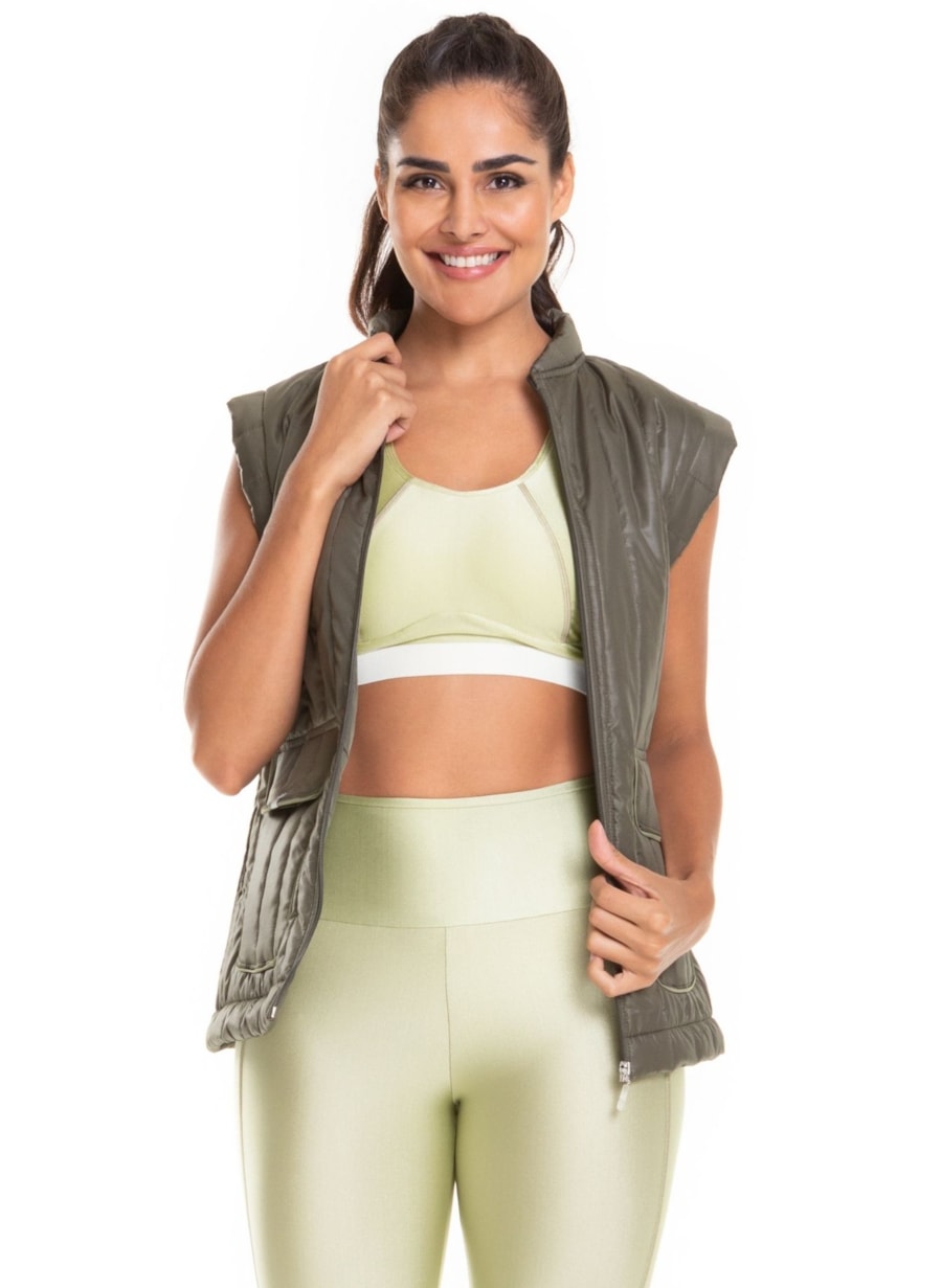 COLETE COM BOLSO MIRA VERDE MILITAR