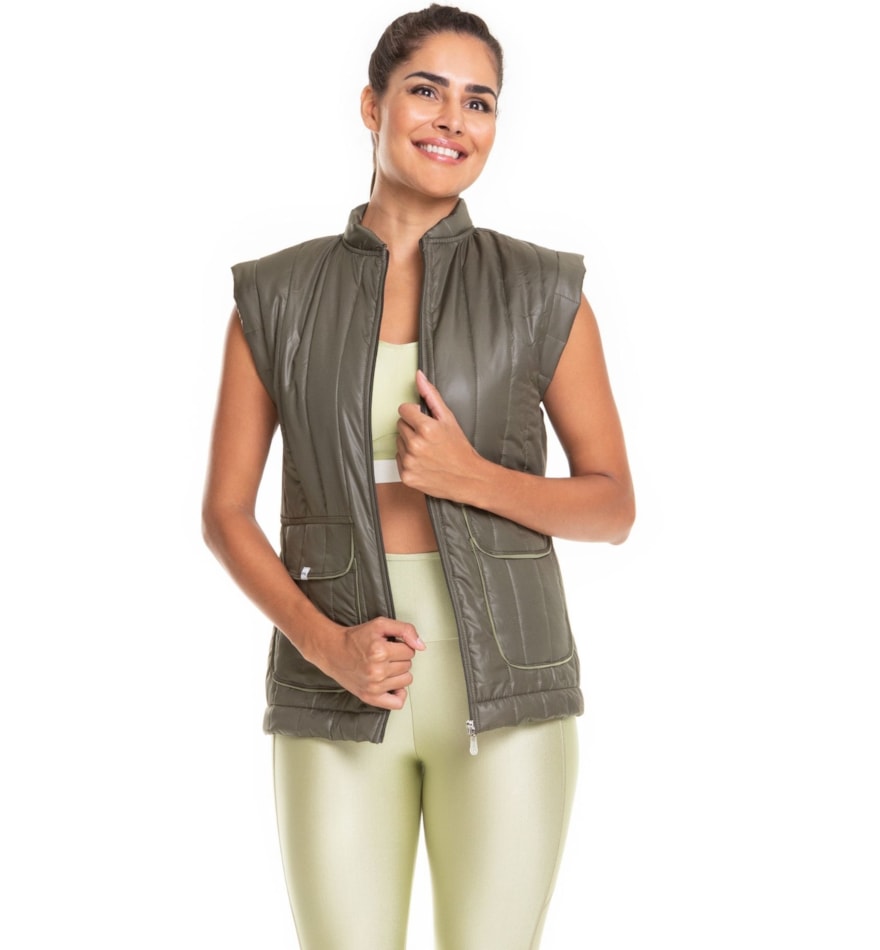 COLETE COM BOLSO MIRA VERDE MILITAR COLETE COM BOLSO MIRA VERDE MILITAR