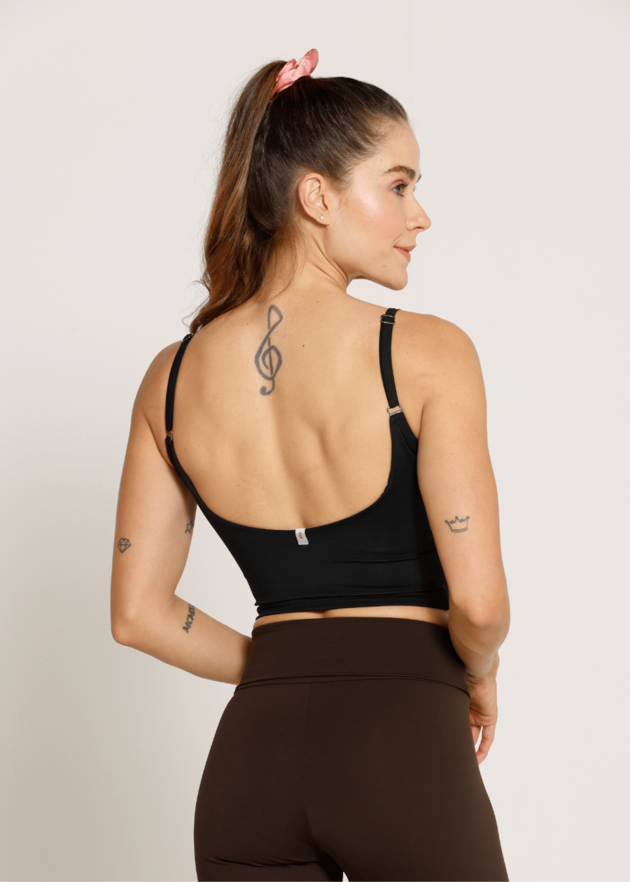 CROPPED REGULÁVEL PLAYLIST PRETO