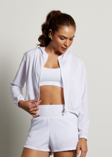 JAQUETA COM CAPUZ RUN BRANCO