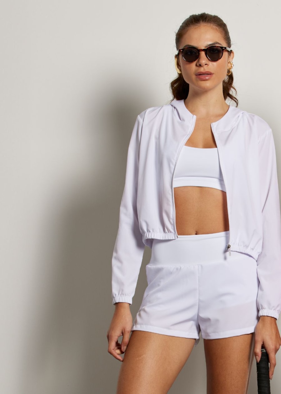 JAQUETA COM CAPUZ RUN BRANCO