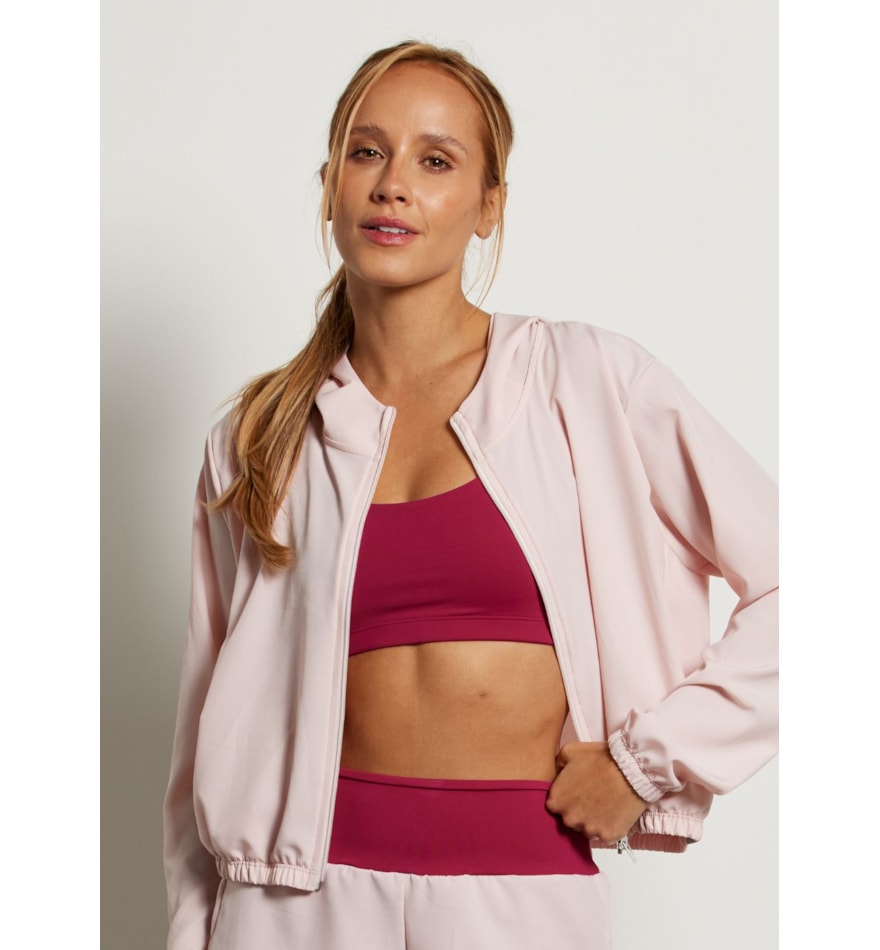JAQUETA COM CAPUZ RUN ROSA