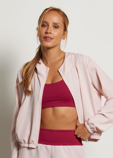 JAQUETA COM CAPUZ RUN ROSA