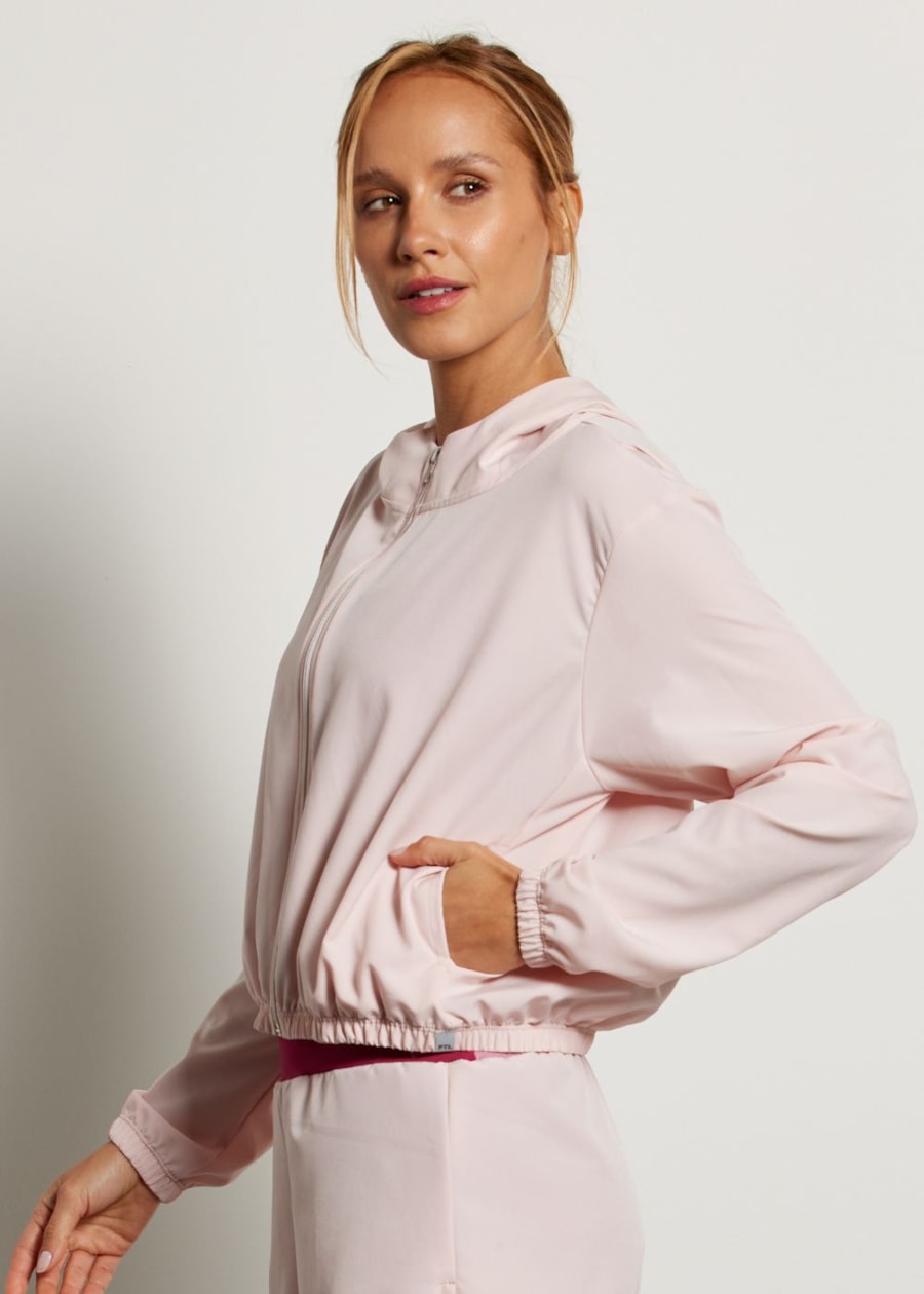 JAQUETA COM CAPUZ RUN ROSA