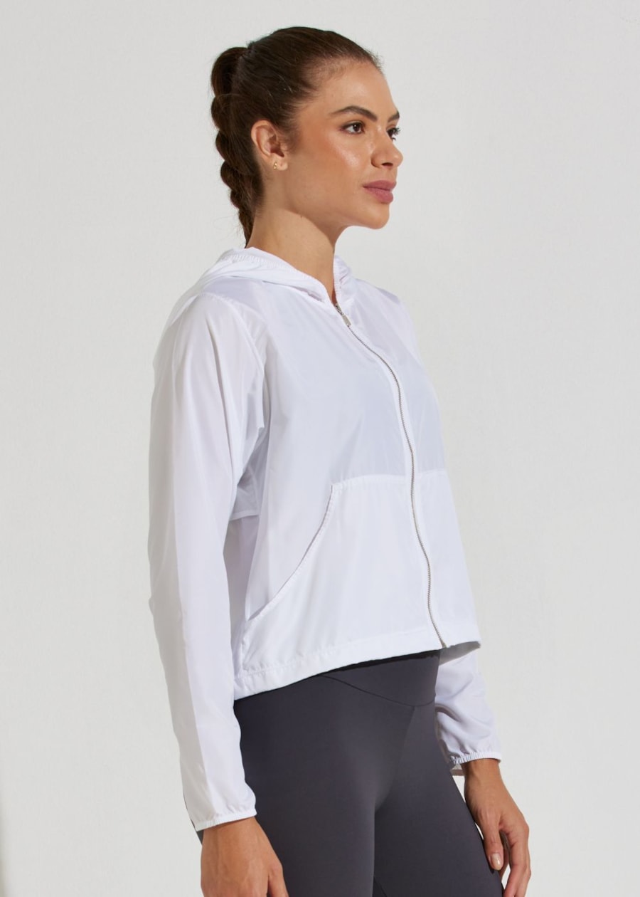 JAQUETA CORTA VENTO ESPORTIVA BRANCO